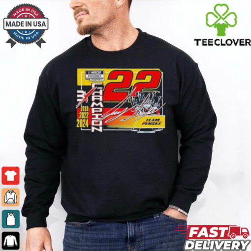 Joey Logano Team Penske 2018 2022 2024 NASCAR Cup Series Champion Lifestyle T Shirts