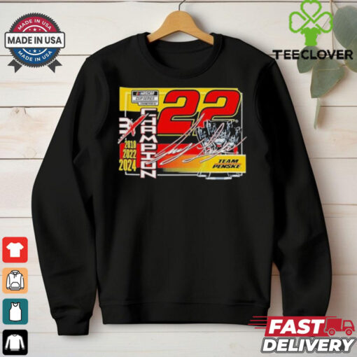Joey Logano Team Penske 2018 2022 2024 NASCAR Cup Series Champion Lifestyle T Shirts