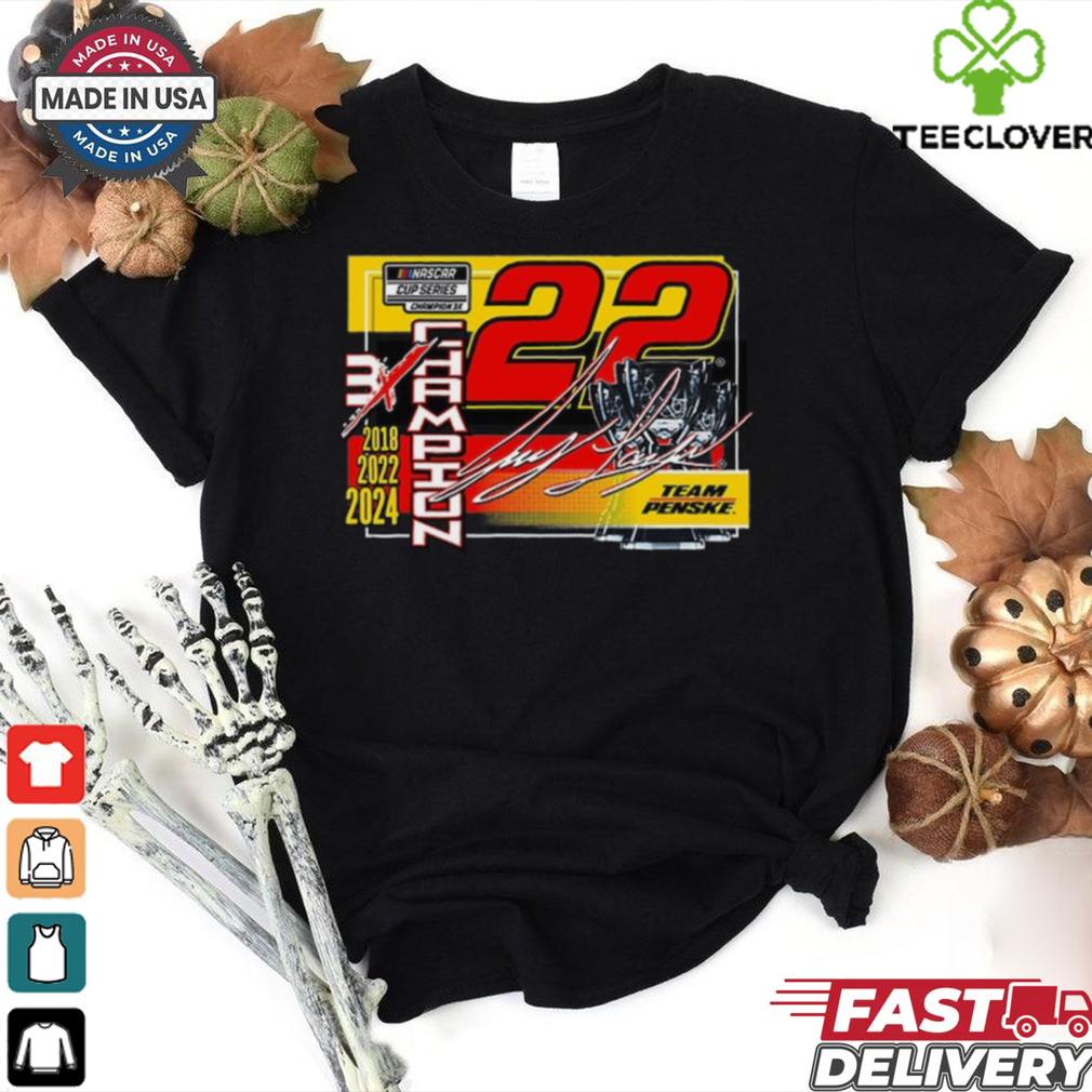 Joey Logano Team Penske 2024 NASCAR Cup Series Champion Lifestyle T Shirt Joey Logano Team Penske 2024 NASCAR Cup Series Champion Lifestyle T Shirt