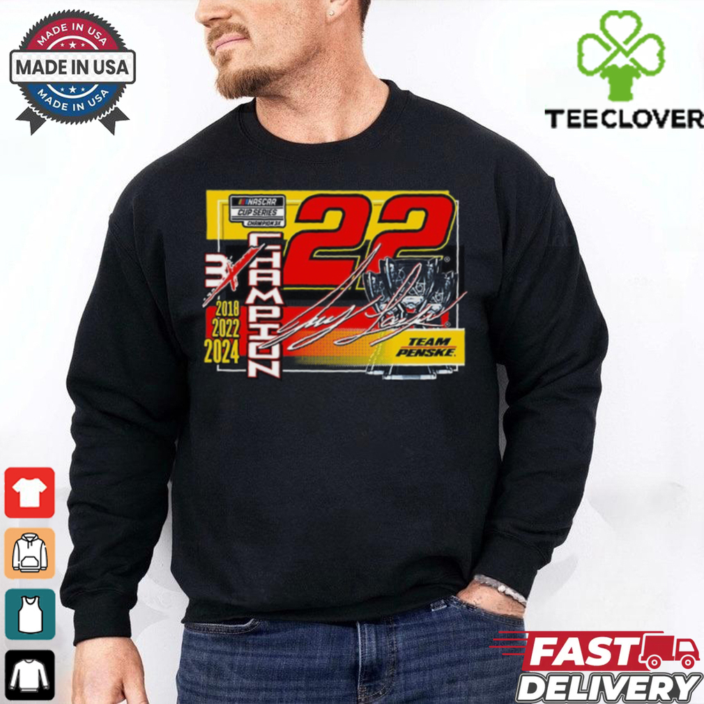Joey Logano Team Penske 2024 NASCAR Cup Series Champion Lifestyle T Shirt Joey Logano Team Penske 2024 NASCAR Cup Series Champion Lifestyle T Shirt