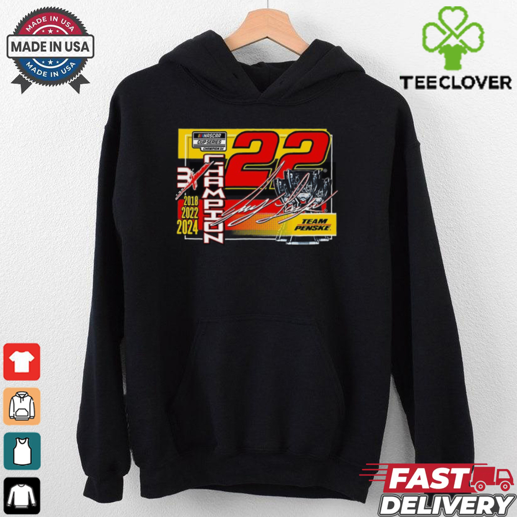 Joey Logano Team Penske 2024 NASCAR Cup Series Champion Lifestyle T Shirt Joey Logano Team Penske 2024 NASCAR Cup Series Champion Lifestyle T Shirt