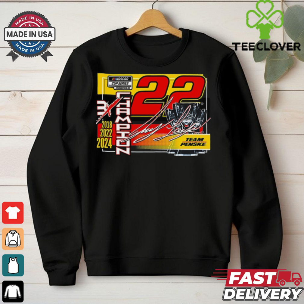 Joey Logano Team Penske 2024 NASCAR Cup Series Champion Lifestyle T Shirt Joey Logano Team Penske 2024 NASCAR Cup Series Champion Lifestyle T Shirt