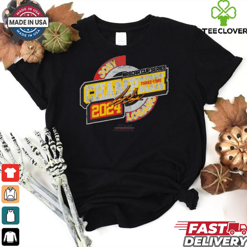 Joey Logano Team Penske Heather Charcoal Three Time NASCAR Cup Series Champion Speed T Shirt Joey Logano Team Penske Heather Charcoal Three Time NASCAR Cup Series Champion Speed T Shirt