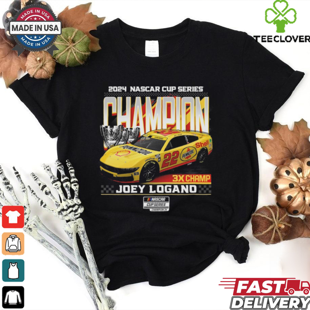 Joey Logano Team Penske Three Time NASCAR Cup Series Champion Car T Shirt Joey Logano Team Penske Three Time NASCAR Cup Series Champion Car T Shirt