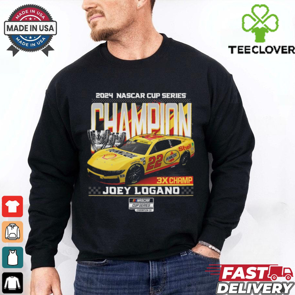 Joey Logano Team Penske Three Time NASCAR Cup Series Champion Car T Shirt Joey Logano Team Penske Three Time NASCAR Cup Series Champion Car T Shirt