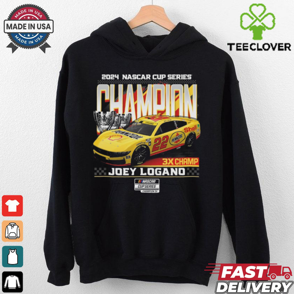 Joey Logano Team Penske Three Time NASCAR Cup Series Champion Car T Shirt Joey Logano Team Penske Three Time NASCAR Cup Series Champion Car T Shirt