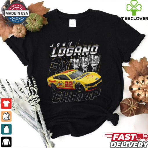 Joey Logano Team Penske Three Time NASCAR Cup Series Champion Trophy T Shirt