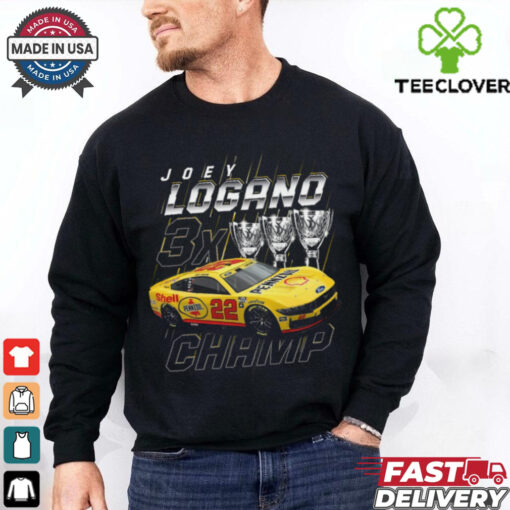 Joey Logano Team Penske Three Time NASCAR Cup Series Champion Trophy T Shirt