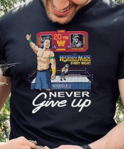 John Cena hoodie, sweater, longsleeve, shirt v-neck, t-shirt Never give up WWE time 20yrs history made every night Thoodie, sweater, longsleeve, shirt v-neck, t-shirt