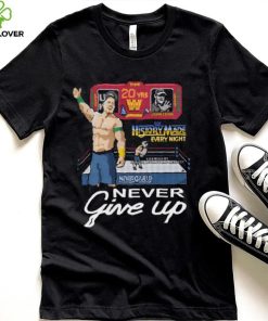 John Cena hoodie, sweater, longsleeve, shirt v-neck, t-shirt Never give up WWE time 20yrs history made every night Thoodie, sweater, longsleeve, shirt v-neck, t-shirt