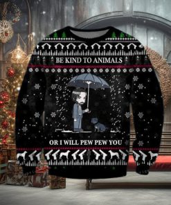 John Wick Be Kind To Animals Christmas Ugly Sweater Party