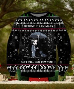 John Wick Be Kind To Animals Christmas Ugly Sweater Party