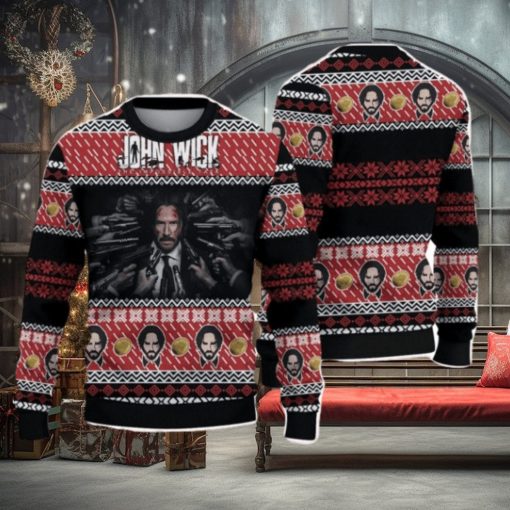 John Wick Ugly Sweater Cute Christmas Gift For Holiday J.WICK 3D Ugly Christmas Sweater