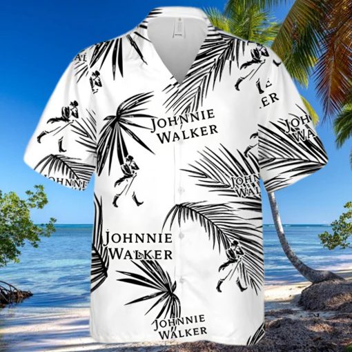 Johnnie Walker Palm Leaves Pattern Hawaiian Shirt