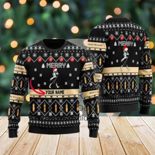 Johnnie Walker Ugly Christmas Sweater, Mens Drinking Shirt