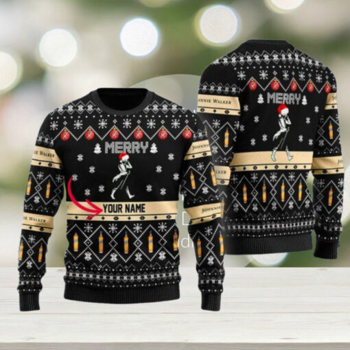 Johnnie Walker Ugly Christmas Sweater, Mens Drinking Shirt