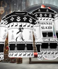 Johnnie Walker Ugly Sweater Pine Trees n Reindeer Beer Loves ugly Gift Christmas Sweater