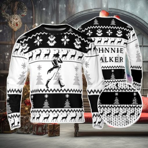 Johnnie Walker Ugly Sweater Pine Trees n Reindeer Beer Loves ugly Gift Christmas Sweater