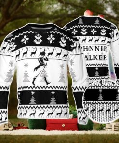 Johnnie Walker Ugly Sweater Pine Trees n Reindeer Beer Loves ugly Gift Christmas Sweater
