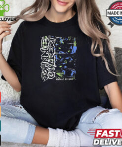 Johnnieguilbert Violent Dream Wolf Blue Green t shirt