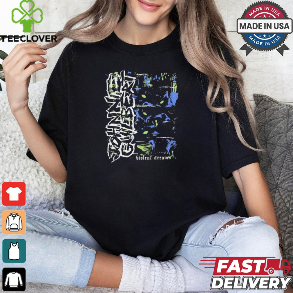 Johnnieguilbert Violent Dream Wolf Blue Green t shirt Johnnieguilbert Violent Dream Wolf Blue Green t shirt