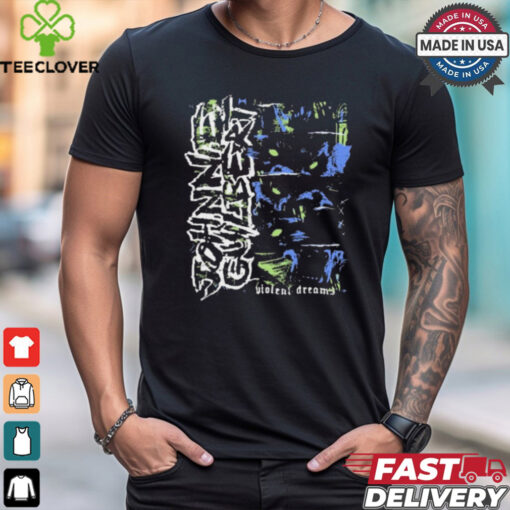 Johnnieguilbert Violent Dream Wolf Blue Green t shirt
