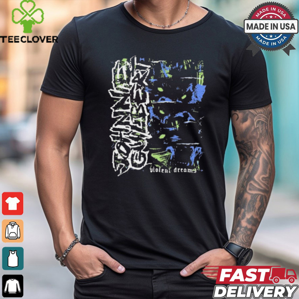 Johnnieguilbert Violent Dream Wolf Blue Green t shirt Johnnieguilbert Violent Dream Wolf Blue Green t shirt