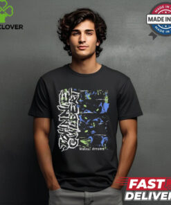 Johnnieguilbert Violent Dream Wolf Blue Green t shirt