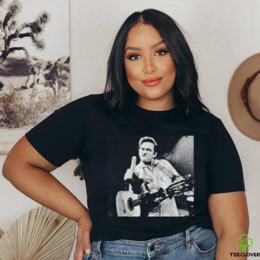 Johnny Cash Flipping off shirt
