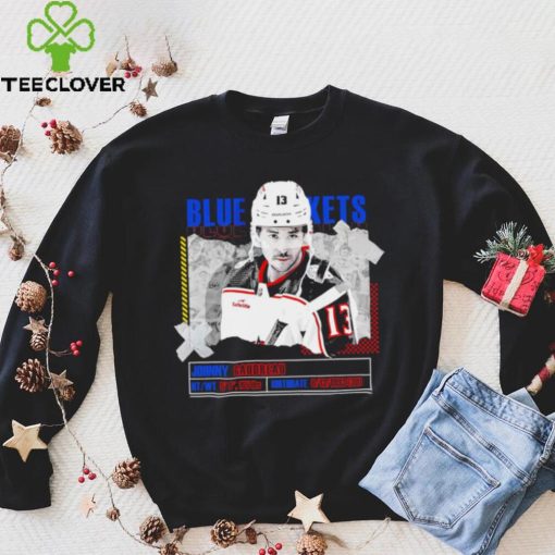 Johnny Gaudreau Columbus Blue Jackets ice hockey player information paper shirt