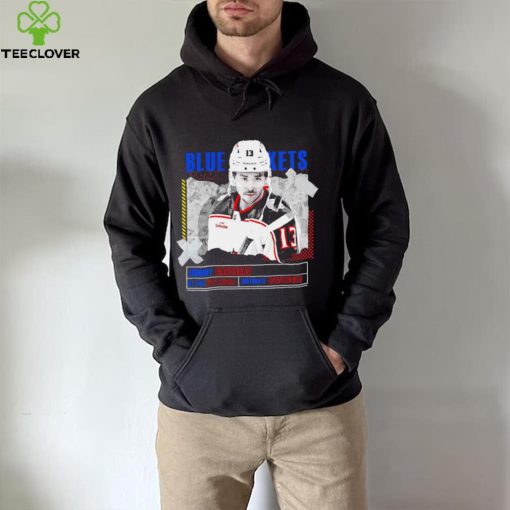 Johnny Gaudreau Columbus Blue Jackets ice hockey player information paper shirt