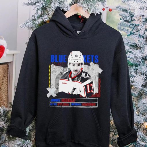 Johnny Gaudreau Columbus Blue Jackets ice hockey player information paper shirt