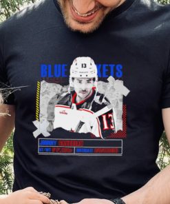 Johnny Gaudreau Columbus Blue Jackets ice hockey player information paper shirt