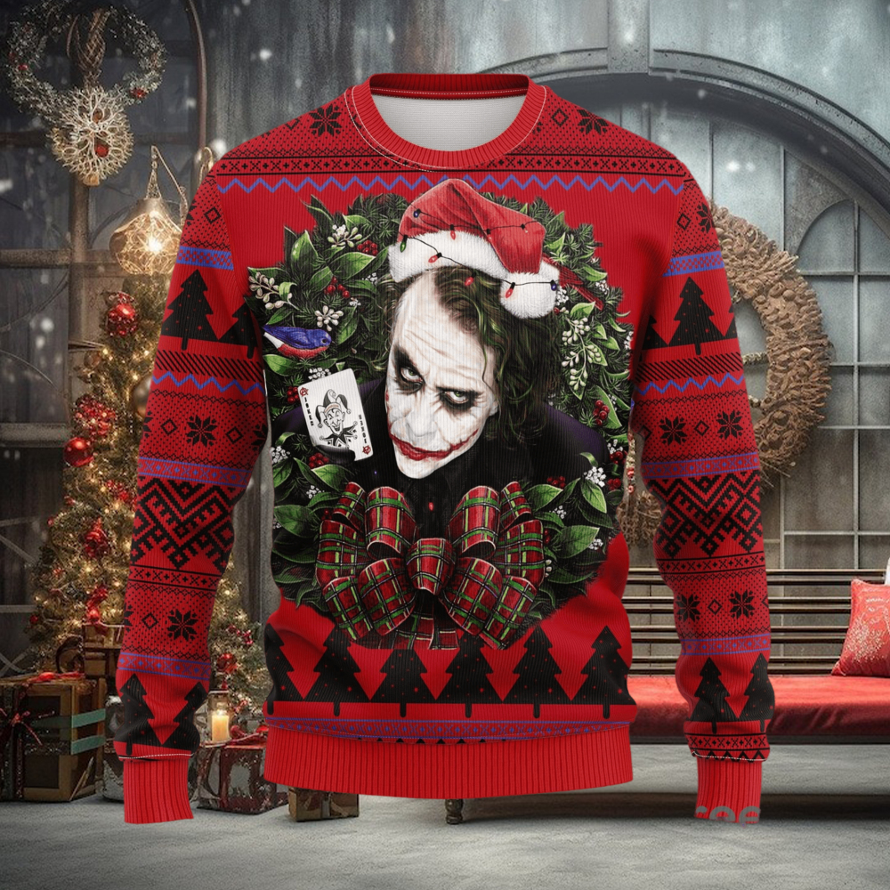 Joker With Card Noel Mc Thanksgiving Women Mens Ugly Christmas Sweater Joker With Card Noel Mc Thanksgiving Women Mens Ugly Christmas Sweater