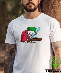 Joker playing the piano in the style of Peanuts shirt