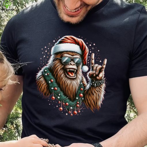 Jolly Bigfoot Christmas Rock T Shirt