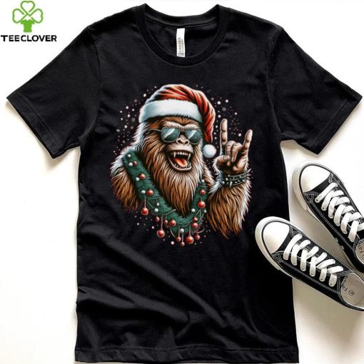 Jolly Bigfoot Christmas Rock T Shirt