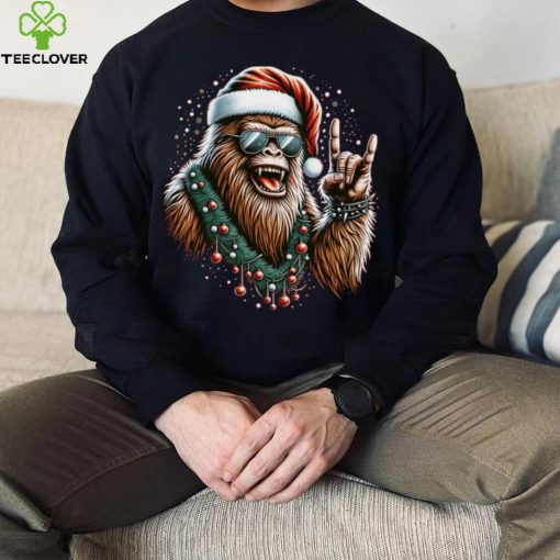 Jolly Bigfoot Christmas Rock T Shirt