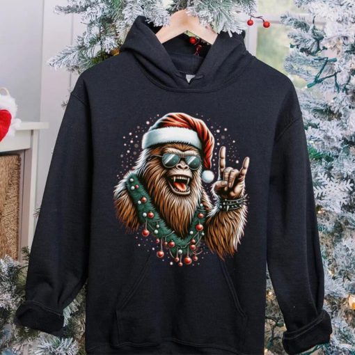 Jolly Bigfoot Christmas Rock T Shirt