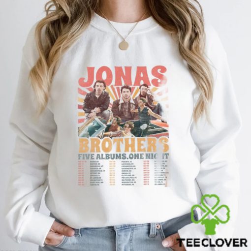 Jonas Brother Shirt Vintage Brothers Five Albums One Night Tour Tee T Shirt Classic