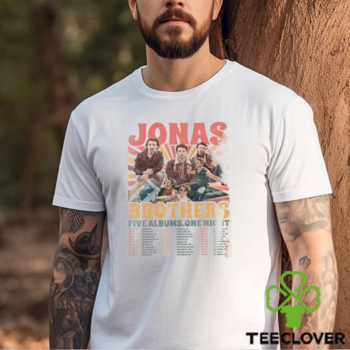 Jonas Brother Shirt Vintage Brothers Five Albums One Night Tour Tee T Shirt Classic