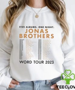Jonas Brothers Concert Near Me Sweatshirt, Jonas Brothers Five Albums One Night Tour Dates Shirt, Vintage Jonas Brothers 2023 North America Tour TShirt, Jonas Ticketmaster Merch shirt