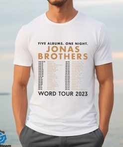 Jonas Brothers Concert Near Me Sweatshirt, Jonas Brothers Five Albums One Night Tour Dates Shirt, Vintage Jonas Brothers 2023 North America Tour TShirt, Jonas Ticketmaster Merch shirt
