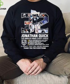 Jonathan Quick Los Angeles Kings 2007 2023 thank you for everything signature shirt