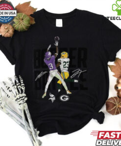 Jordan Addison & Jaire Alexander Charcoal Minnesota Vikings vs. Green Bay Packers Border Battle Player T Shirt