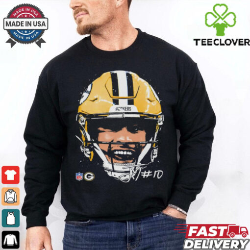 Jordan Love Green Bay Packers NFL football big face signature graphic shirt