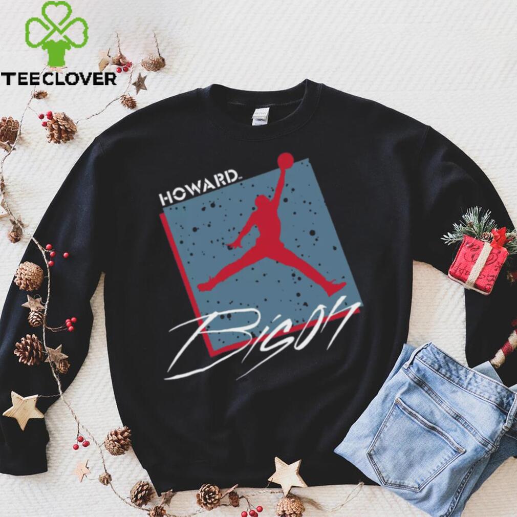 Jordan Youth Howard Bison Blue Core Cotton Box Logo T Shirt Jordan Youth Howard Bison Blue Core Cotton Box Logo T Shirt