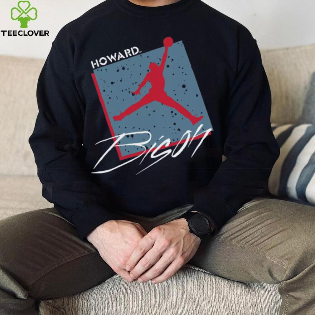 Jordan Youth Howard Bison Blue Core Cotton Box Logo T Shirt Jordan Youth Howard Bison Blue Core Cotton Box Logo T Shirt