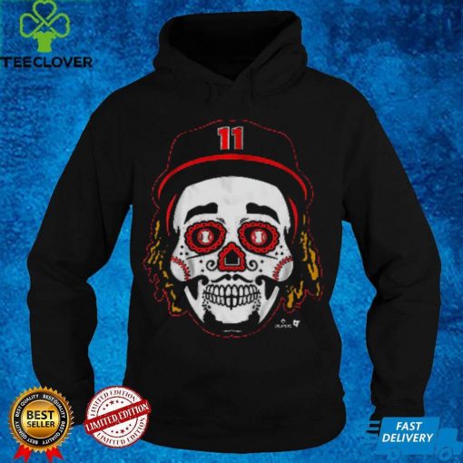 Jose Ramirez_ Sugar Skull Shirt + Hoodie, Cleveland   MLBPA