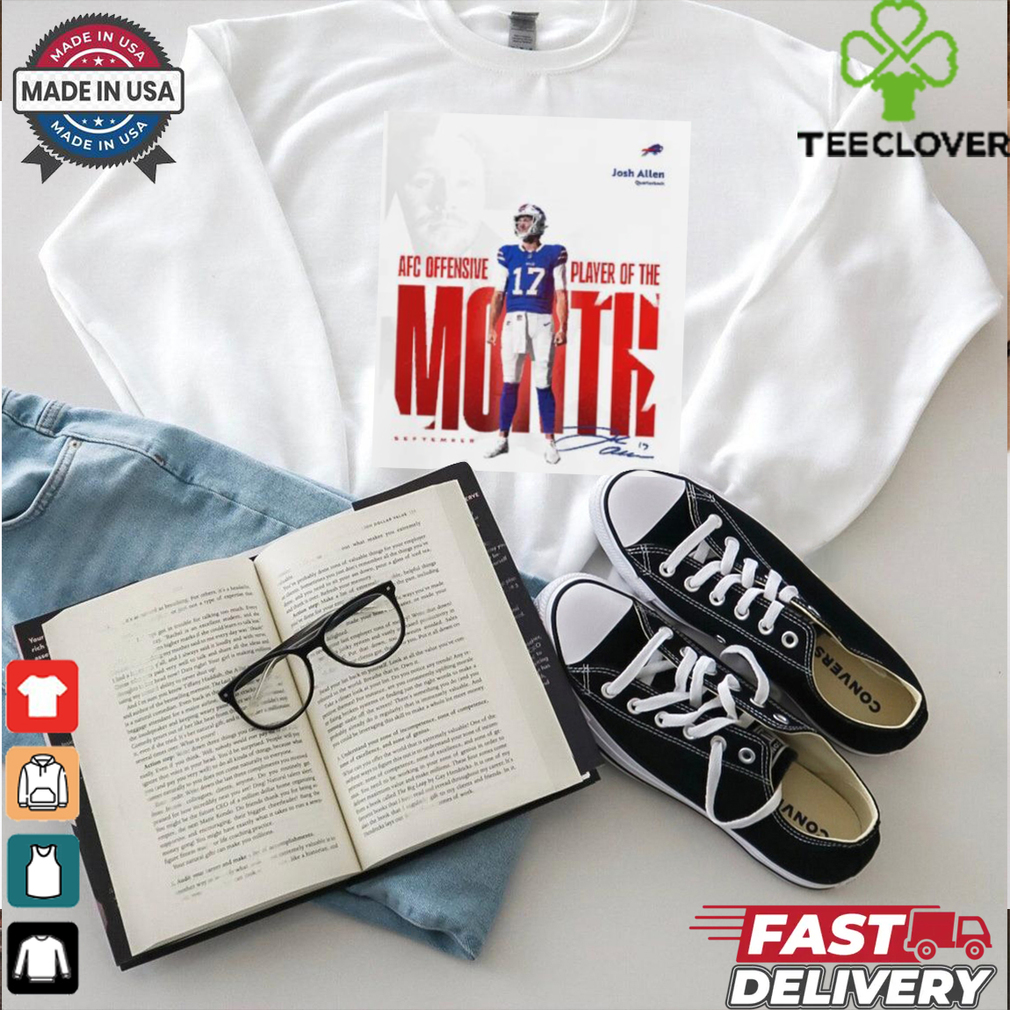 Josh Allen AFC offensive player of the month signature shirt Josh Allen AFC offensive player of the month signature shirt